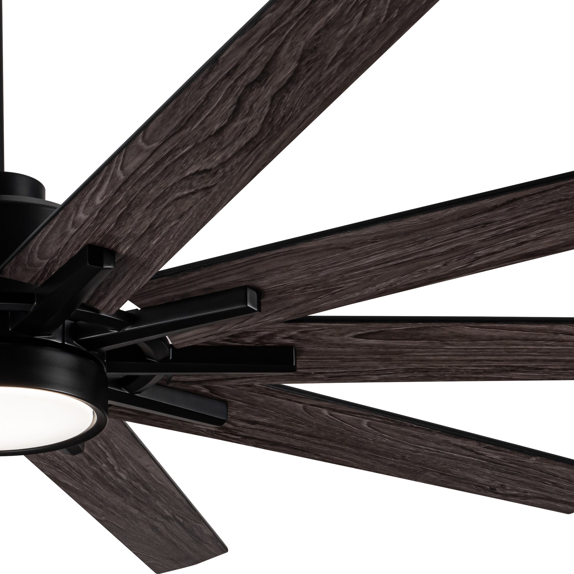 72 In.Integarted Led Large Black Double Finish Ceiling Fan With Remote Control Antique Black Classic,Contemporary,Farmhouse,Rustic Plywood Metal & Wood