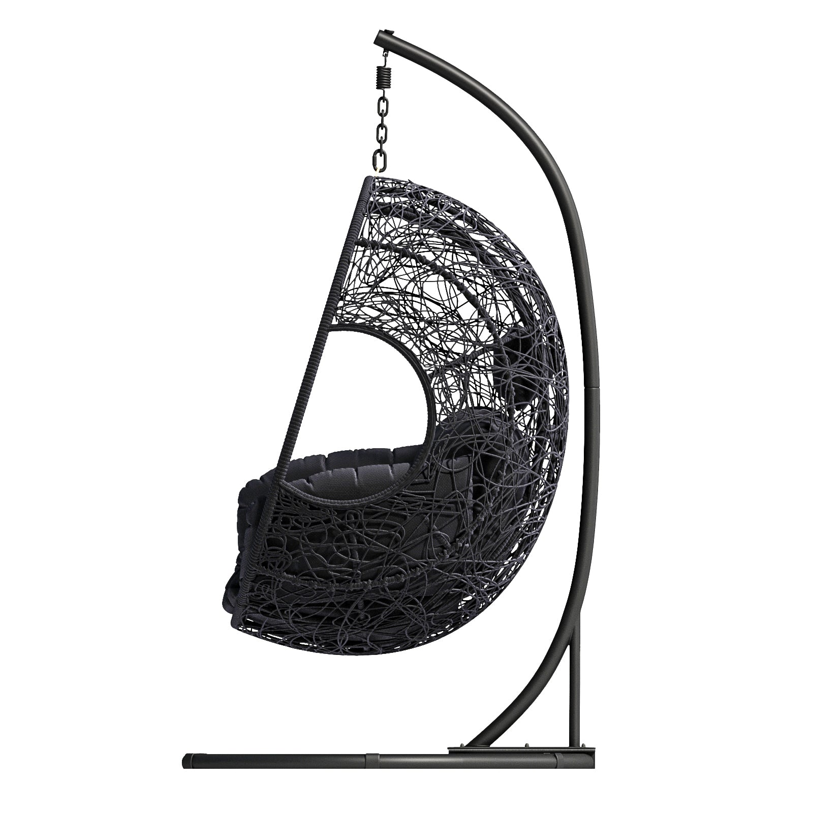 Comming Outdoor Indoor Pe Wicker Swing Egg Chair Gray Color Yes Gray Rust Resistant Frame Fade Resistant Cushion Foam Wicker