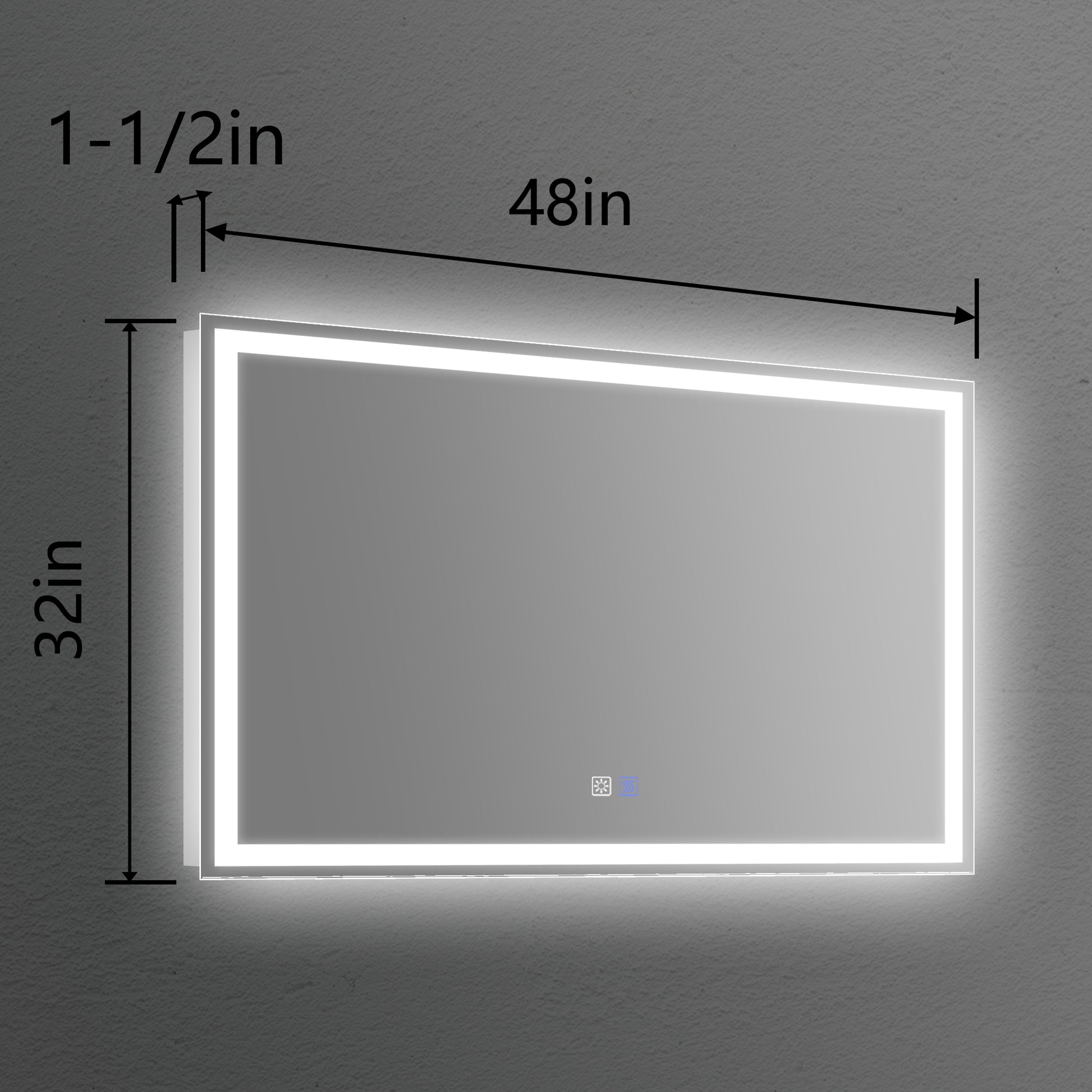 Led Bathroom Vanity Mirror With Light,48*32 Inch, Anti Fog, Dimmable,Color Temper 5000K,Backlit Front Lit,Both Vertical And Horizontal Wall Mounted Vanity Mirror 48X32 White Aluminium