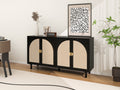 4 Door Cabinet, Suitable For Bedroom, Living Room, Study Black Mdf