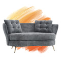 Polyester Fiber Loveseat Sofa Chair Upholstered Couch With Golden Metal Legs Club Two Seat Sofa For Living Reading Room Bedroom Apartment Small Space Dorm,Grey. Grey Polyester Wood Primary Living Space Soft Tight Back Modern Polyester