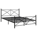 Black Queen Platform Bed Box Spring Not Required Queen Black Metal Bedroom Contemporary,Modern Open Frame Metal