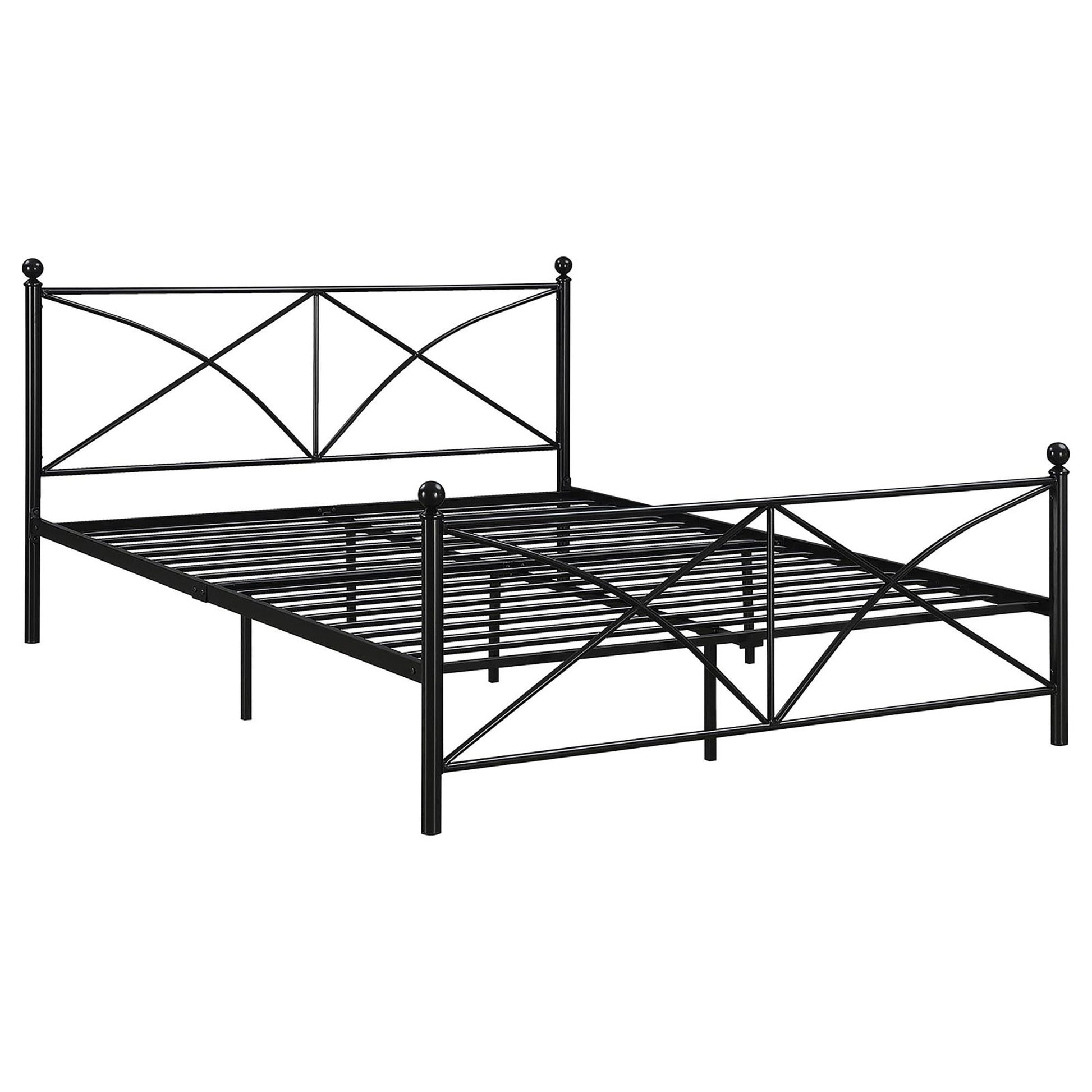 Black Queen Platform Bed Box Spring Not Required Queen Black Metal Bedroom Contemporary,Modern Open Frame Metal