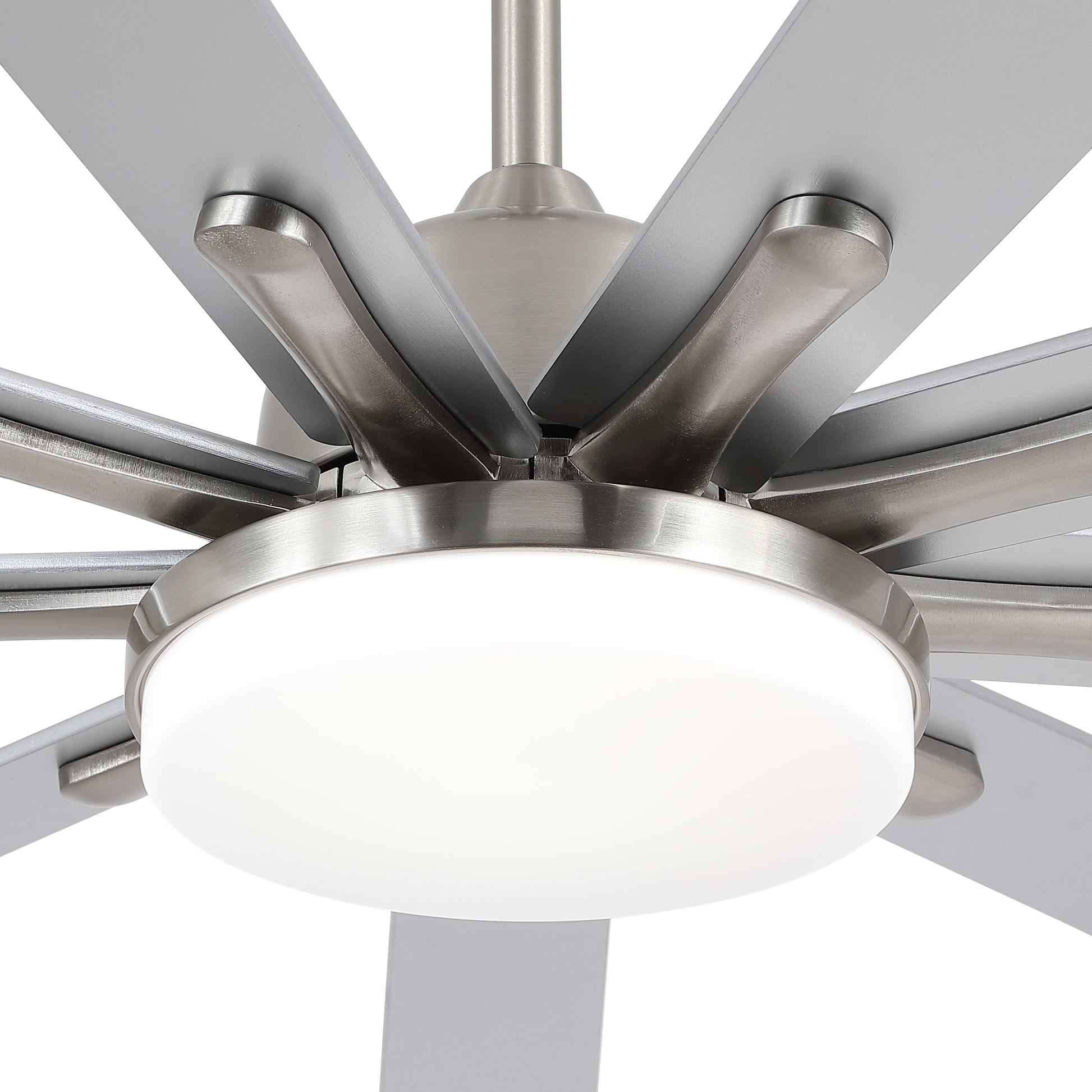 72 In Integrated Led Brushed Nickel Smart Ceiling Fan With Remote Control Brushed Nickel Plywood Metal