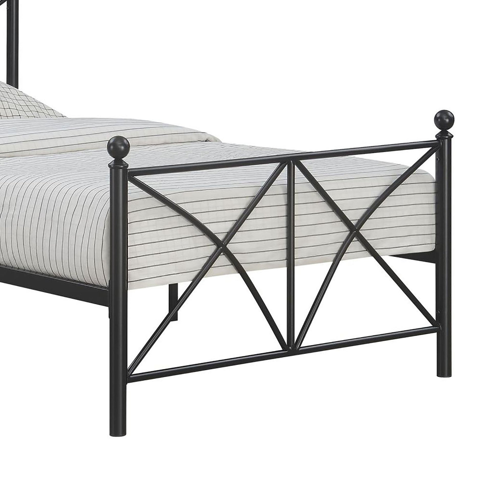 Black Twin Platform Bed Box Spring Not Required Twin Black Metal Bedroom Contemporary,Modern Open Frame Metal