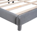 Queen Size Upholstered Platform Bed With Soft Headboard,Gray Gray Upholstered