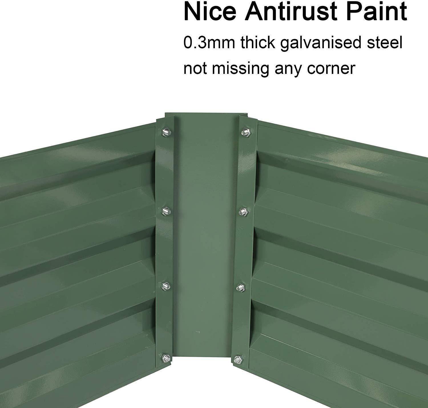 Raised Garden Bed Steel Planter Box Galvanized Anti green-metal