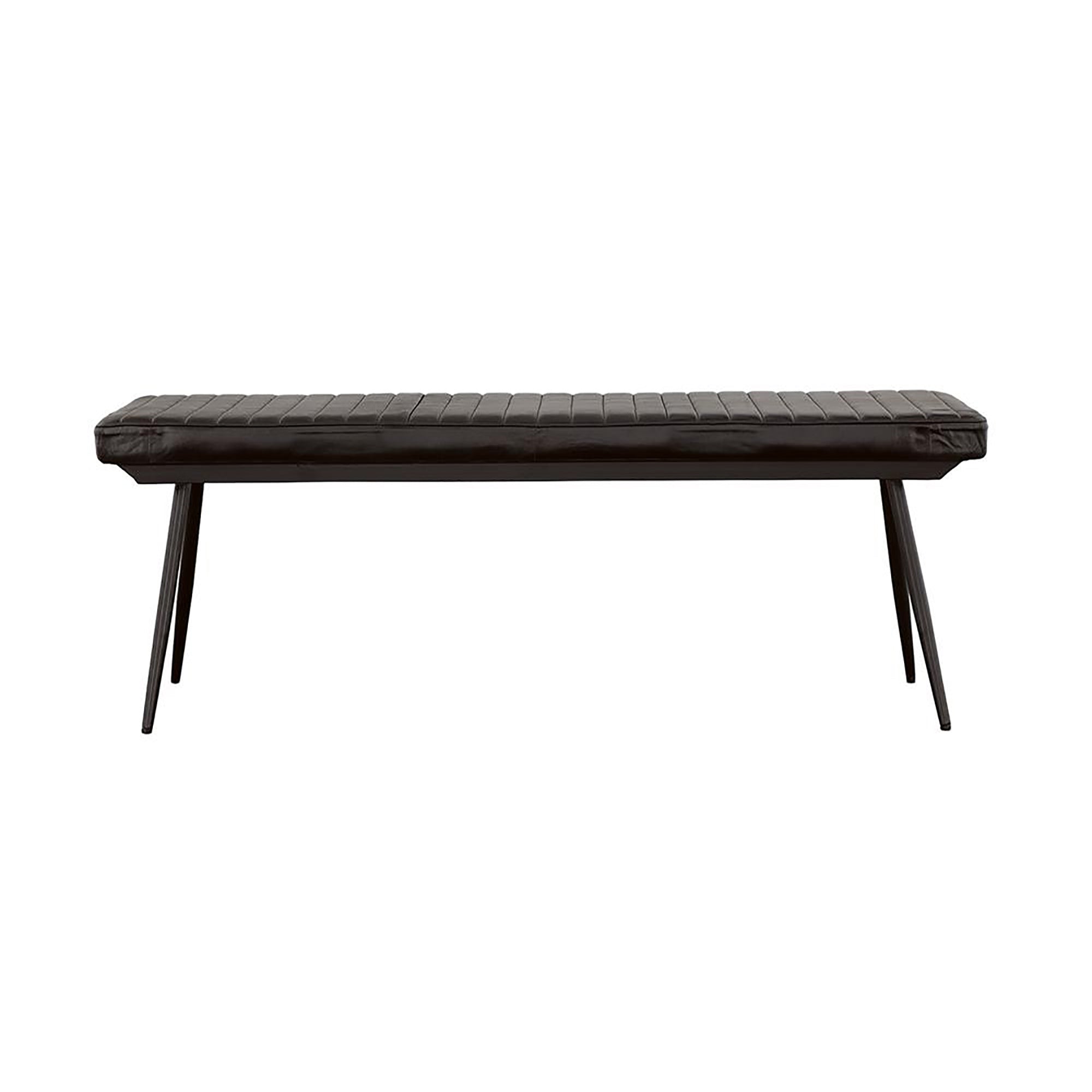 Espresso and Black Tufted Cushion Side Bench black-dining room-rectangular-industrial-dining
