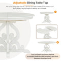5 Piece Retro Functional Dining Set, 1 Extendable Table With A 16 Inch Leaf And 4 Upholstered Chairs For Dining Room And Kitchen Antique White Antique White Solid Wood