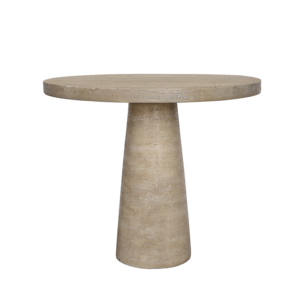 36X36X30" Cream Round Dining Table With Pedestal Base Cream Primary Living Space Contemporary,Industrial,Minimalist,Modern,Ultra Modern Magnesium Oxide
