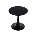 Modern 23.6'' Diameter Solid Metal Base Black Round End Table Black Steel