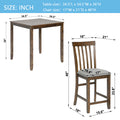 5 Piece Dining Table Set, Wooden Dining Square Table Set For 4, Counter Height Kitchen Table Set With Square Table And 4 Upholstered Chairs For Small Space, Walnut Wood Walnut Seats 4 Gray Wood Dining Room Acacia 4 Leg Square Dining Table With Chair