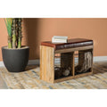 Brown And Natural 2 Basket Accent Bench Brown Primary Living Space Wipe Clean Transitional Wood