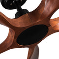 60 In. Farmhouse Walnut Wood Ceiling Fan With Remote Control,Without Light Brown Metal & Wood Wood