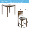 5 Piece Dining Table Set, Wooden Dining Square Table Set For 4, Counter Height Kitchen Table Set With Square Table And 4 Upholstered Chairs For Small Space, Walnut Wood Walnut Seats 4 Gray Wood Dining Room Acacia 4 Leg Square Dining Table With Chair