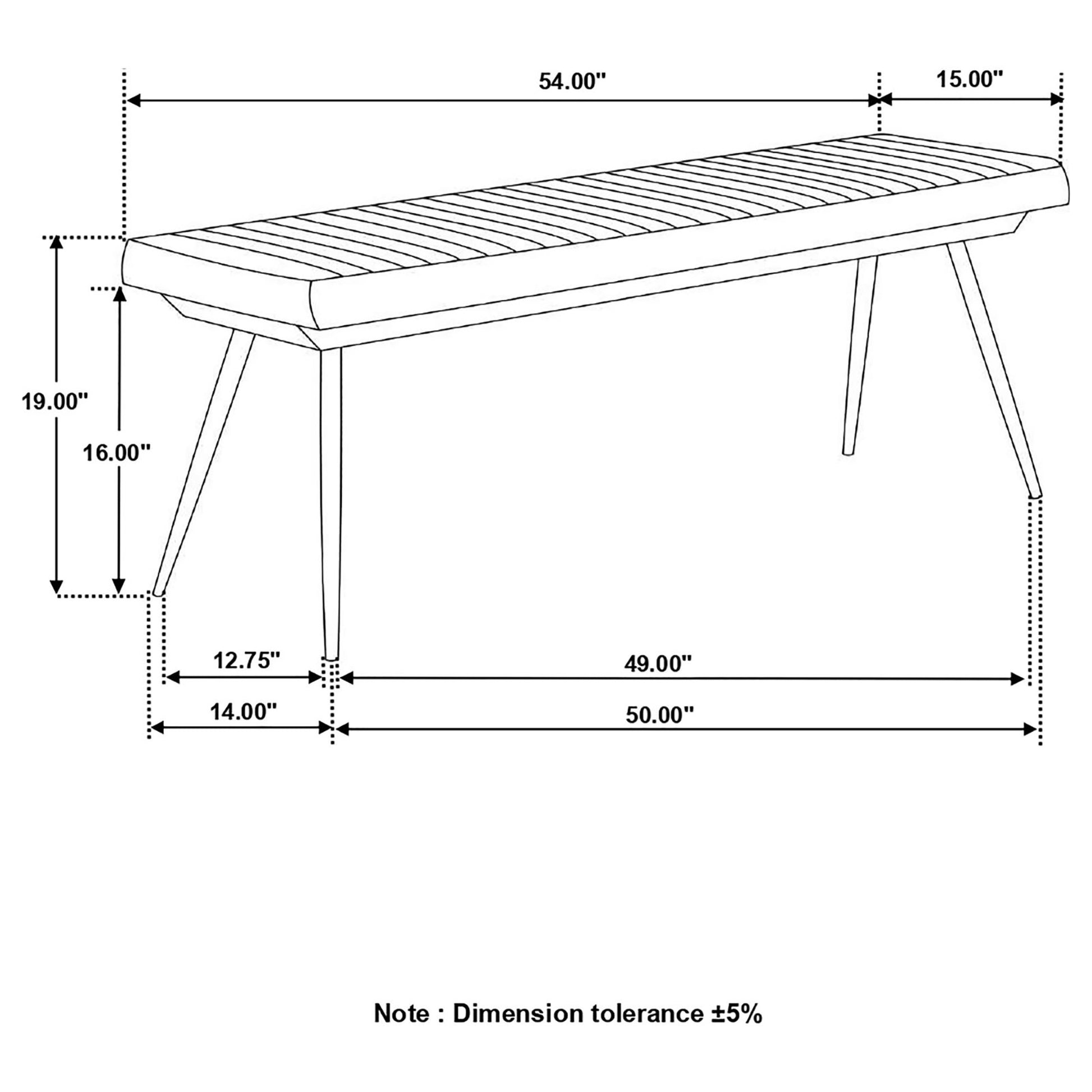 Espresso And Black Tufted Cushion Side Bench Black Dining Room Rectangular Industrial Dining Chairs Foam Upholstered