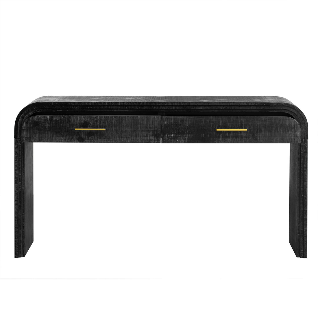 Unique Retro Console Table With Open Style, Two Top Drawers For Entrance, Dinning Room, Living Room Antique Black Antique Black Mdf