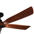 60 In. Farmhouse Walnut Wood Ceiling Fan With Remote Control,Without Light Brown Metal & Wood Wood