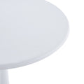 Modern 23.6'' Diameter Solid Metal Base White Round End Table White Steel
