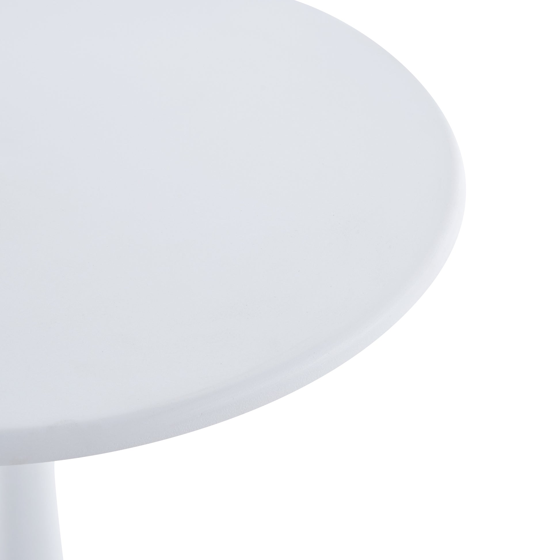 Modern 23.6'' Diameter Solid Metal Base White Round End Table White Steel