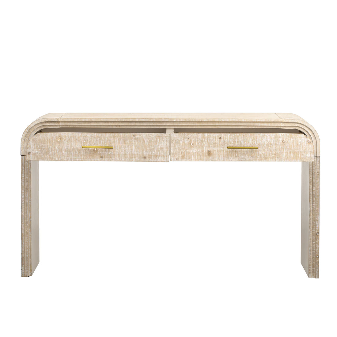 Unique Retro Console Table With Open Style, Two Top Drawers For Entrance, Dinning Room, Living Room Natural Wood Wash Natural Wood Wash Mdf