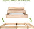 3 Tier Raised Garden Bed Kit Wooden Planter Box Heavy Duty Solid Fir Wood Natural Wood