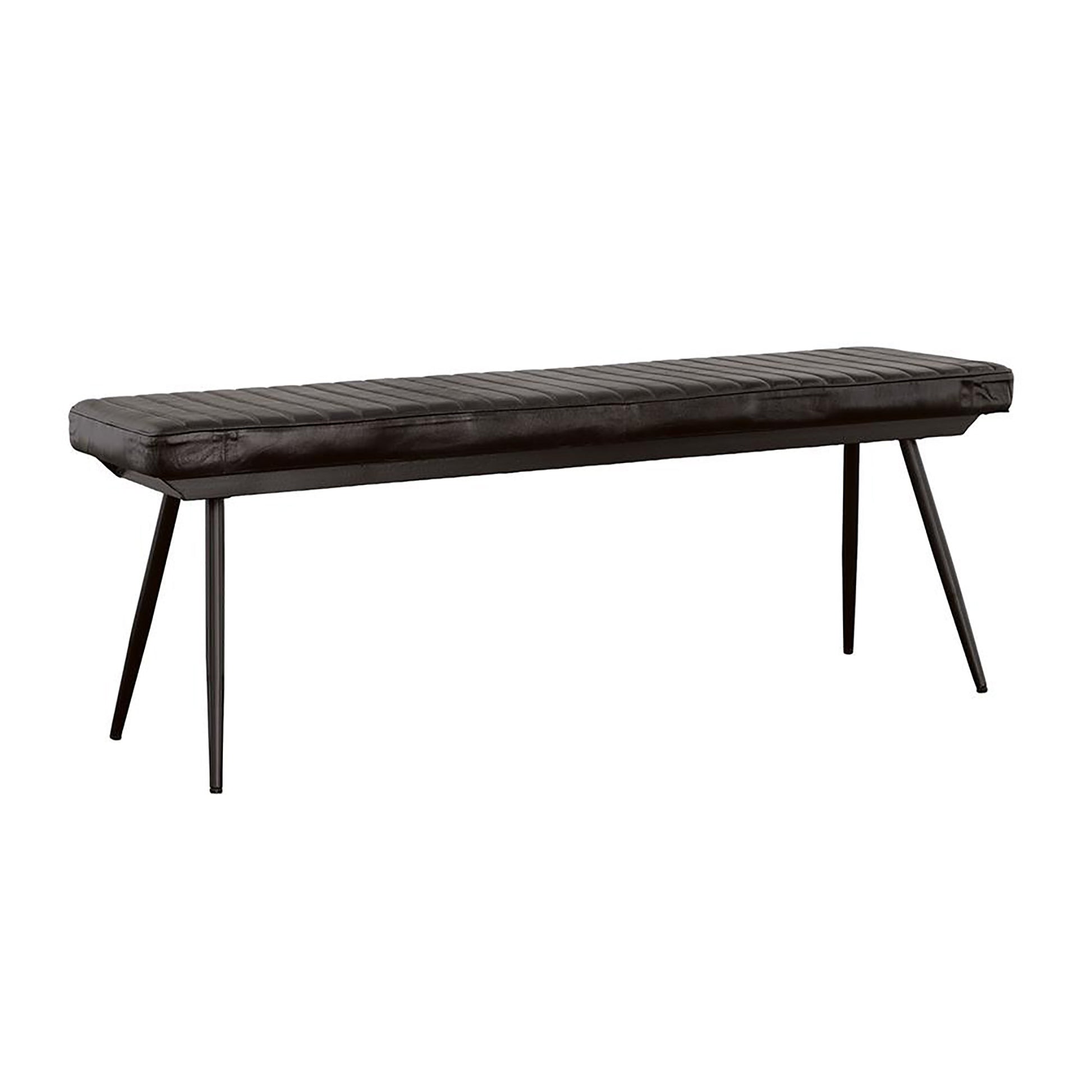 Espresso And Black Tufted Cushion Side Bench Black Dining Room Rectangular Industrial Dining Chairs Foam Upholstered