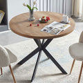 Easy Assembly Round Dining Table,Coffee Table For Cafe Bar Kitchen Dining Office Walnut Dining Room Modern Round Mdf