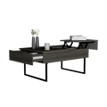 Lift Top Coffee Table, One Drawer, Two Legs, Carbon Espresso Onyx Multicolor Particle Board Particle Board