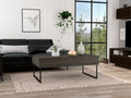 Lift Top Coffee Table, Two Legs, Two Shelves, Carbon Espresso Brown Particle Board Particle Board