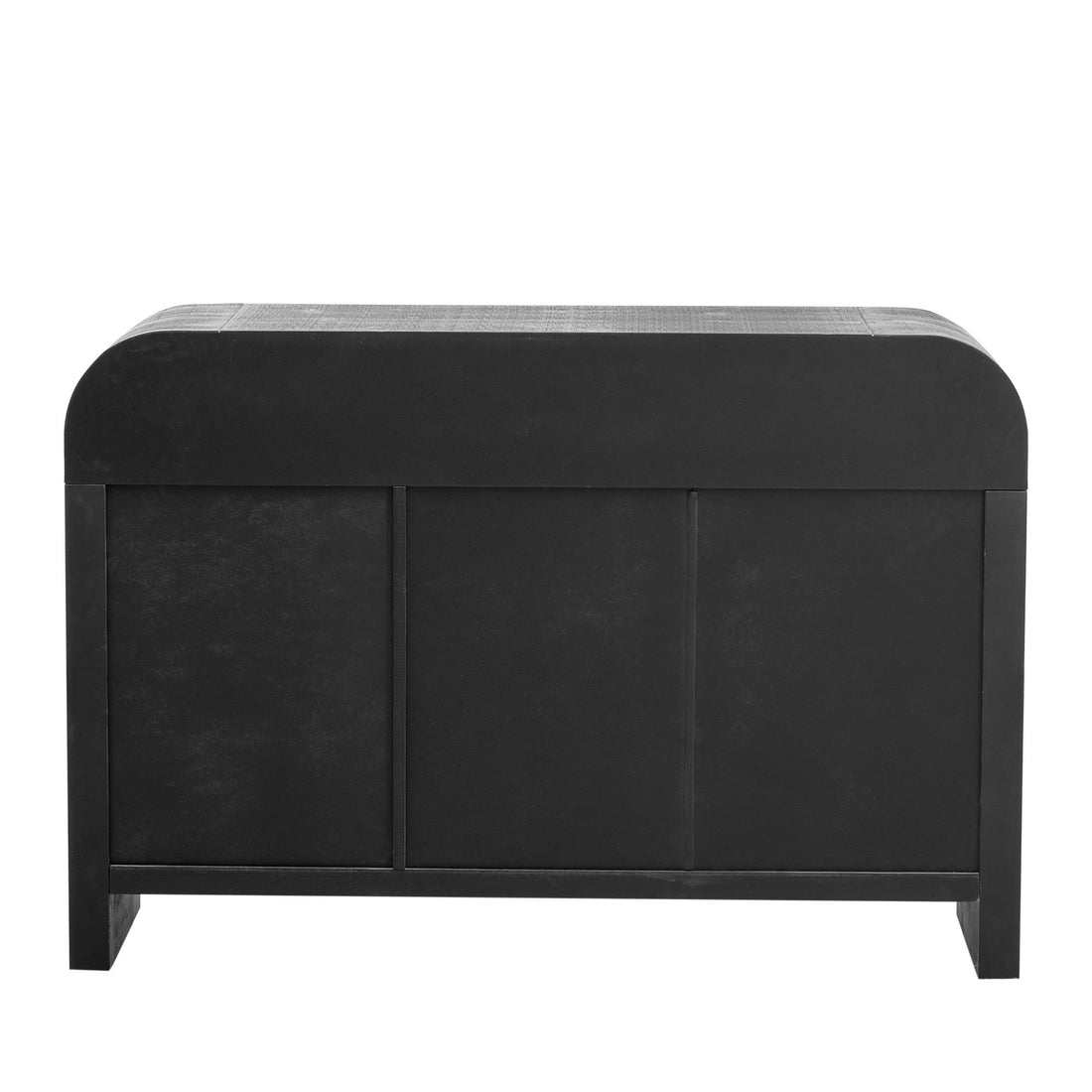 Retro Minimalist Curved Sideboard With Gold Handles And Adjustable Dividers For Living Room Or Dining Room Antique Black Antique Black Mdf