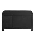 Retro Minimalist Curved Sideboard With Gold Handles And Adjustable Dividers For Living Room Or Dining Room Antique Black Antique Black Mdf