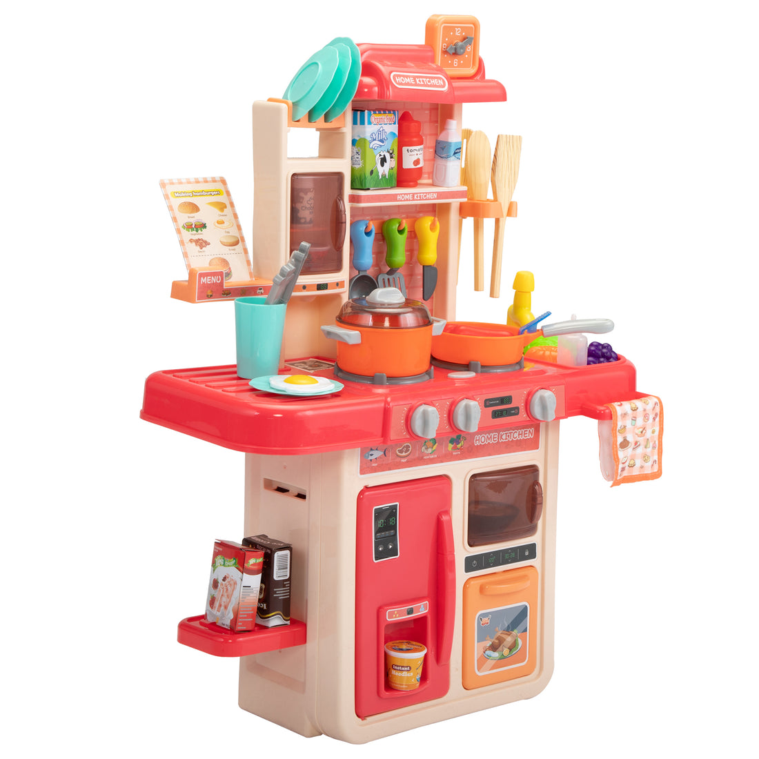 Kids Kitchen Playset Toys Red Red Polypropylene