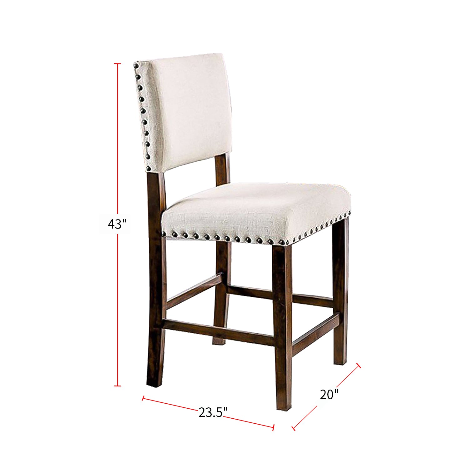 Set Of 2 Linen Upholstered Dining Chairs With Trim In Brown Cherry And Ivory Solid Ivory Dining Room Dining Chairs Solid Back Mdf