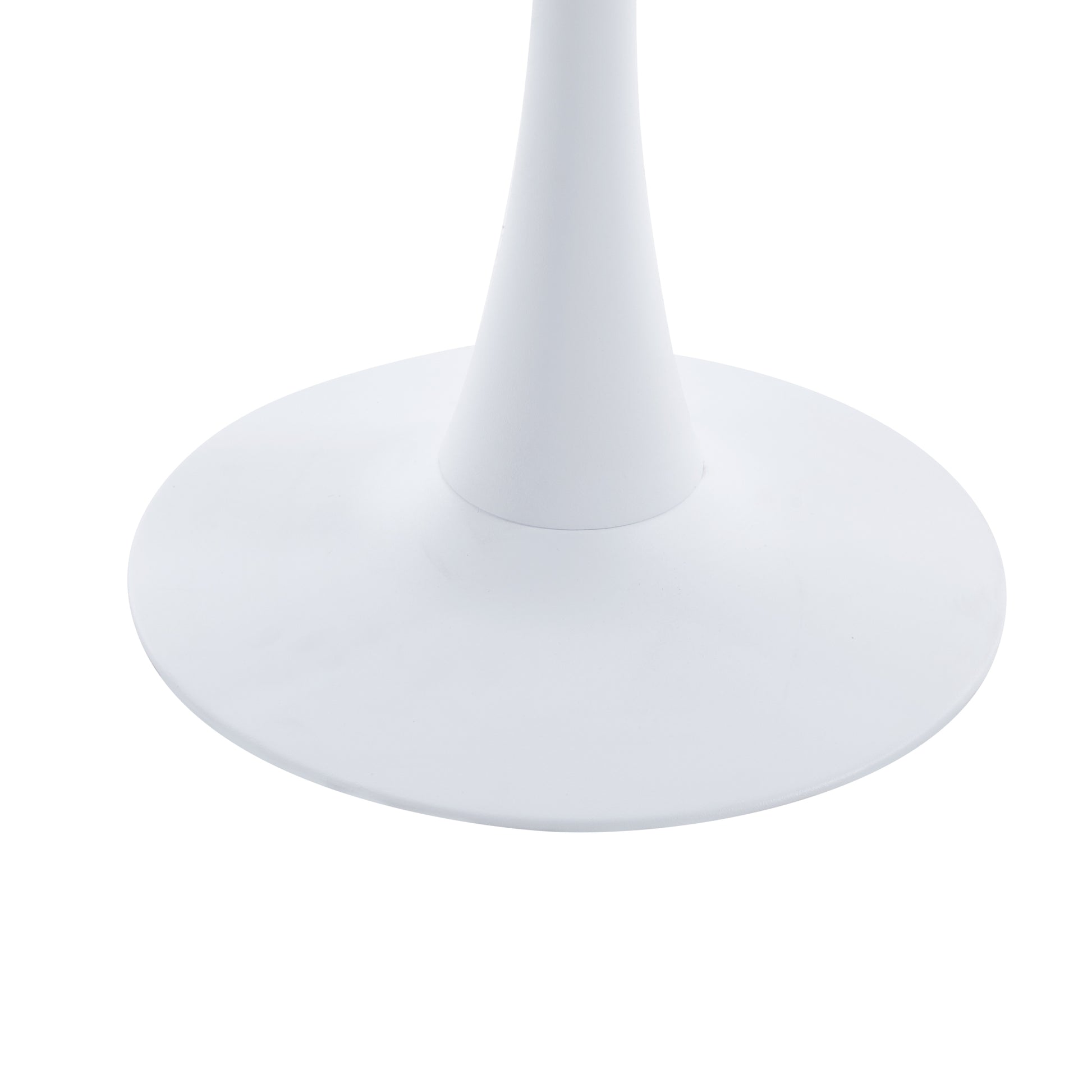 Modern 23.6'' Diameter Solid Metal Base White Round End Table White Steel