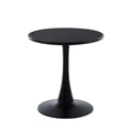 Modern 23.6'' Diameter Solid Metal Base Black Round End Table Black Steel