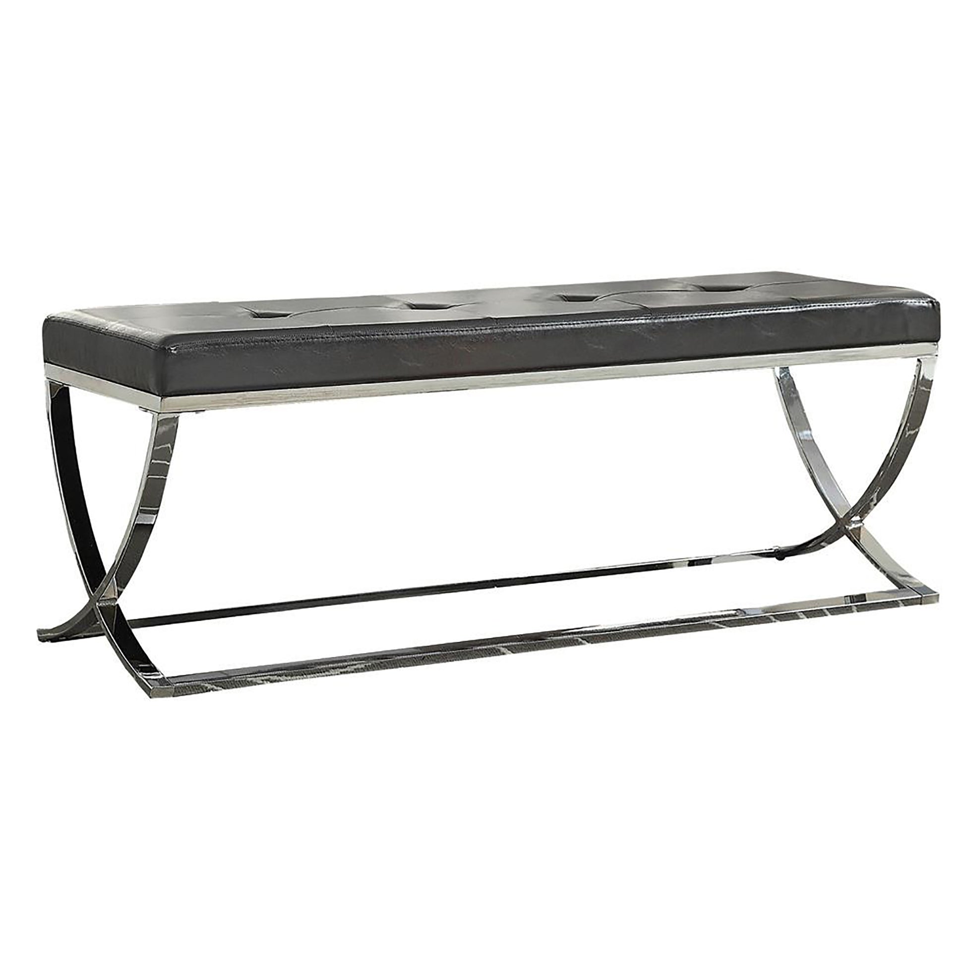 Black Curve Leg Bench Black Primary Living Space Spot Clean Contemporary,Modern Foam Upholstered