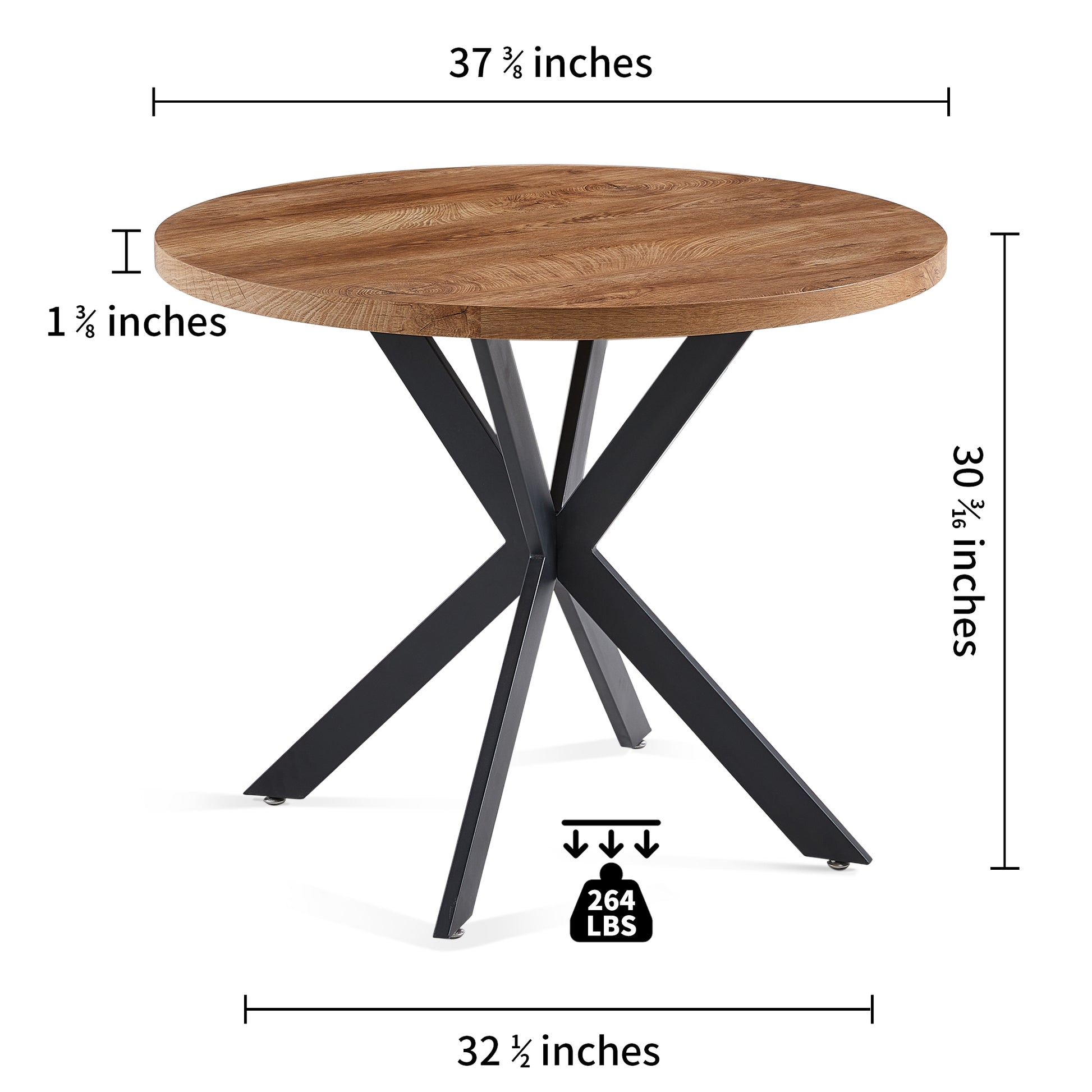 Easy Assembly Round Dining Table,Coffee Table For Cafe Bar Kitchen Dining Office Walnut Dining Room Modern Round Mdf