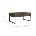 Lift Top Coffee Table, Flexible Shelf, Two Legsdark Walnut Brown Particle Board Particle Board