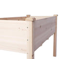 Raised Garden Bed Wood Patio Elevated Planter Box Kit With Stand For Outdoor Backyard Greenhouse Natural Wood