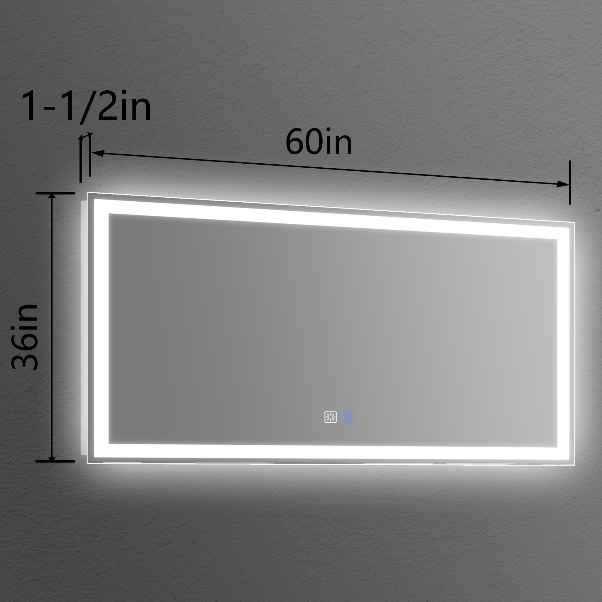 Led Bathroom Vanity Mirror With Light,60*36 Inch, Anti Fog, Dimmable,Color Temper 5000K,Backlit Front Lit,Both Vertical And Horizontal Wall Mounted Vanity Mirror 60X36 White Aluminium