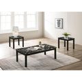 Black 3 Piece Occasional Set Black Primary Living Space Transitional Rubberwood Rectangular Coffee & End Tables Wood