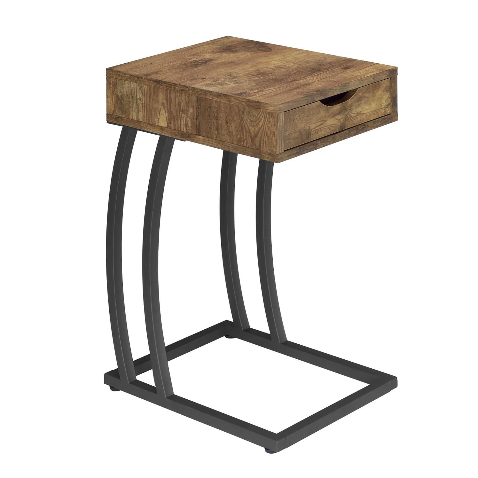 Antique Nutmeg And Gunmetal Hi Tech Accent Table Brown Built In Outlets Or Usb Primary Living Space Contemporary,Modern Rectangular Drawers Coffee & End Tables Wood