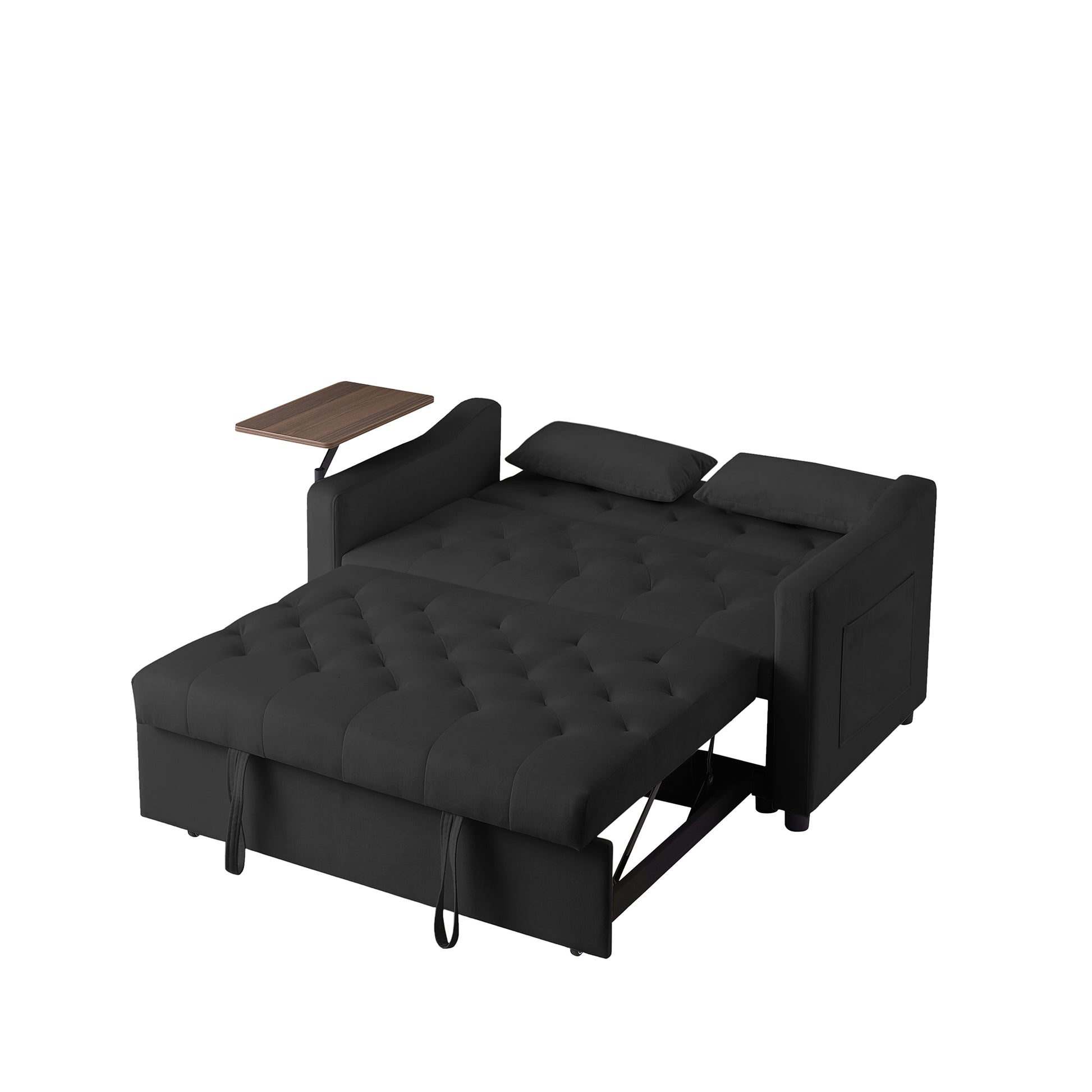 Black Velvet Sofa Bed Black Velvet Wood Tufted Back Foam Velvet 2 Seat