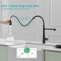 Touchless Kitchen Faucet,Hands Free Automatic Smart Kitchen Faucet Black Kitchen Contemporary Ceramic Brass