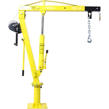 Hydraulic Pickup Truck Crane With Hand Winchpickup Truck Bed Hoist Jib Crane 1000 Lb. Capacity Yellow Steel