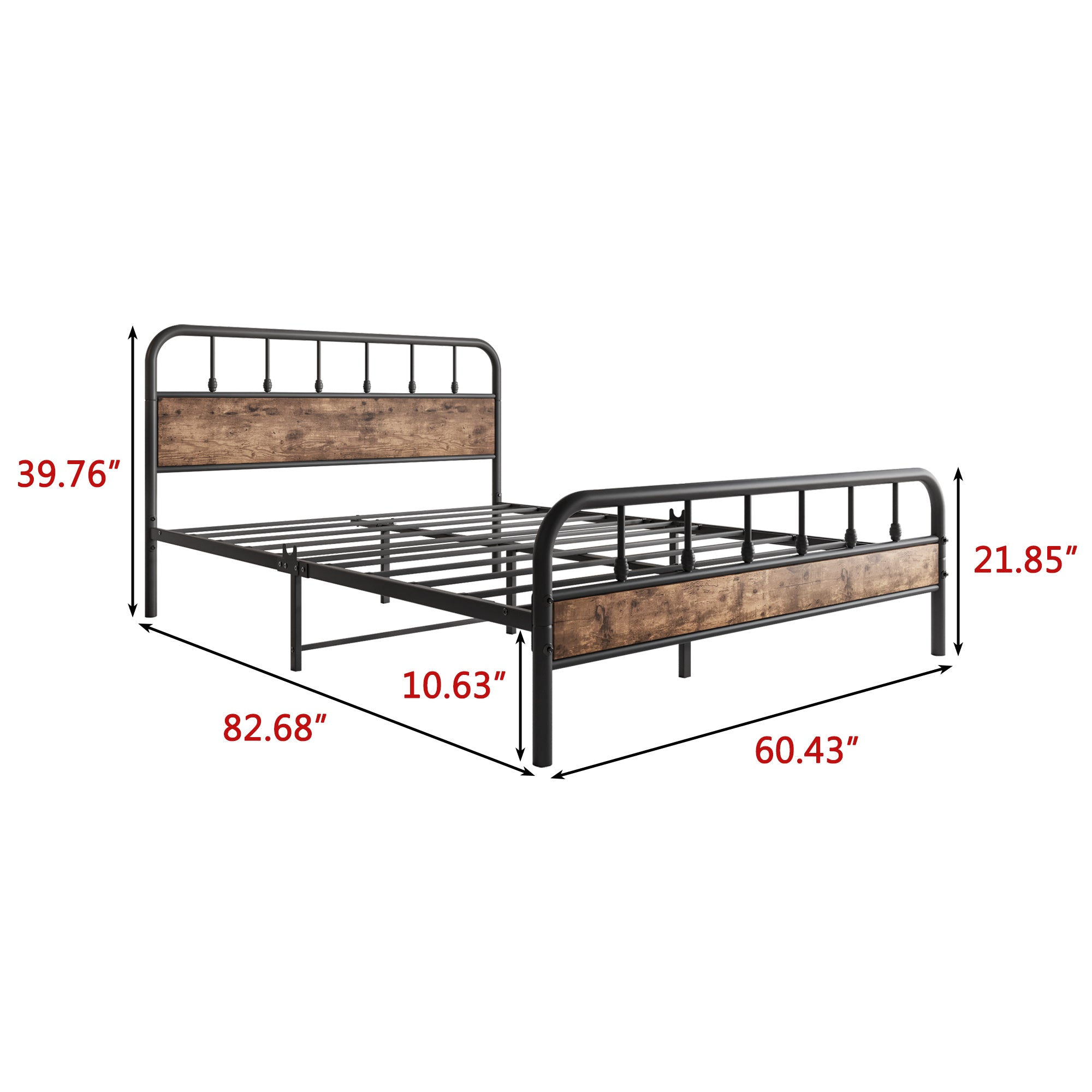Queen Size Bed Frames with Wood Headboard and