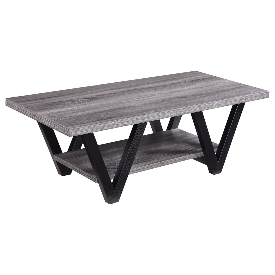 Black And Grey Angled Leg Coffee Table Grey Gray Primary Living Space Contemporary,Modern Rectangular Coffee & End Tables Wood