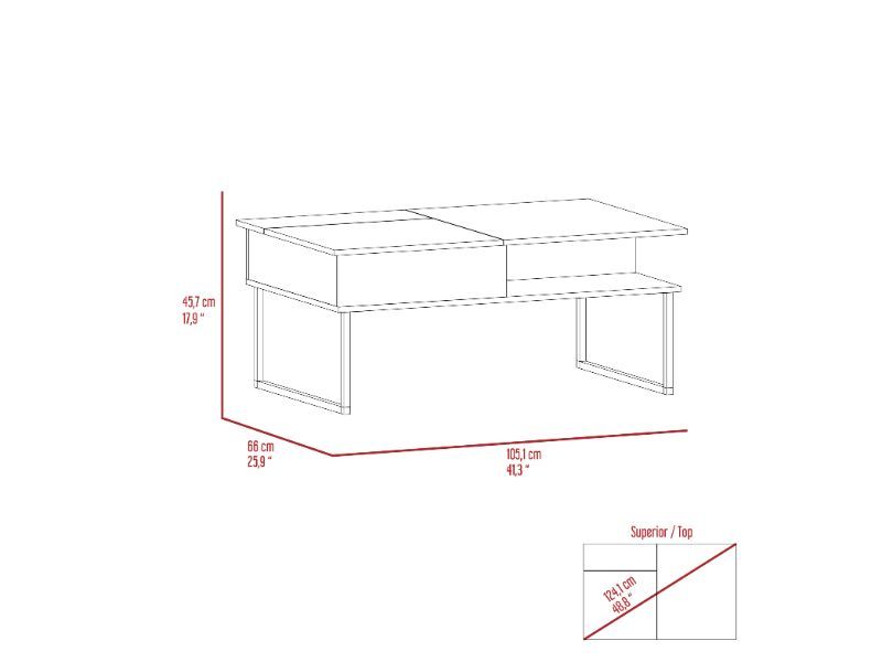 Atlanta Lift Top Coffee Table, One Shelf, Carbon Espresso Onyx Multicolor Particle Board Particle Board