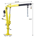 Hydraulic Pickup Truck Crane With Hand Winchpickup Truck Bed Hoist Jib Crane 1000 Lb. Capacity Yellow Steel